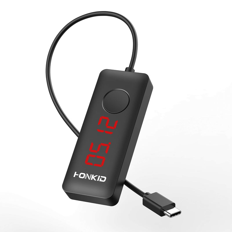 [Australia - AusPower] - HONKID Mouse Jiggler USB C with LCD Timer ,Mouse Mover Jiggler with 3 Realistic Random Movements and Memory Function,Simulate Mouse Move to Keep Laptop Awake USB-C Port 