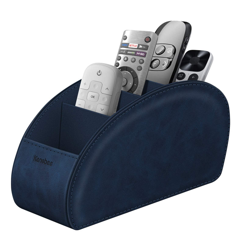 [Australia - AusPower] - Remote Control Holder with 5 Compartments, KENOBEE Anti-slip Desktop Caddy Storage Organizer for Remote Controllers, Office Supplies, Makeup Brush, Media Accessories, Blue Z-Blue 