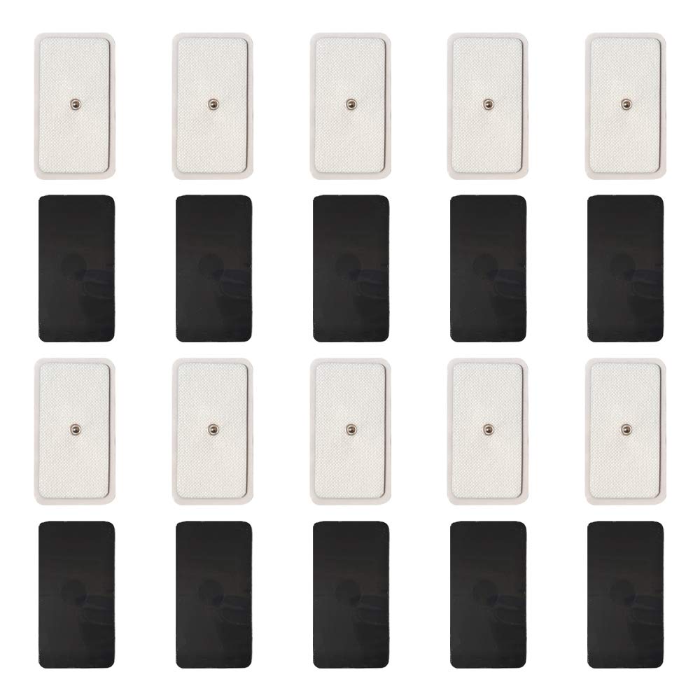 [Australia - AusPower] - Electrodes Pad, 20(2"x4") Pads TENS Snap Electrodes, Compatible with All TENS/EMS Devices That Use The Industry Standard 3.5mm Plug, Excellent Conducting Pads Long Lasting Pads 