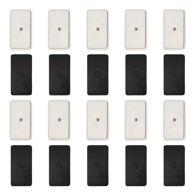 [Australia - AusPower] - Electrodes Pad, 20(2"x4") Pads TENS Snap Electrodes, Compatible with All TENS/EMS Devices That Use The Industry Standard 3.5mm Plug, Excellent Conducting Pads Long Lasting Pads 