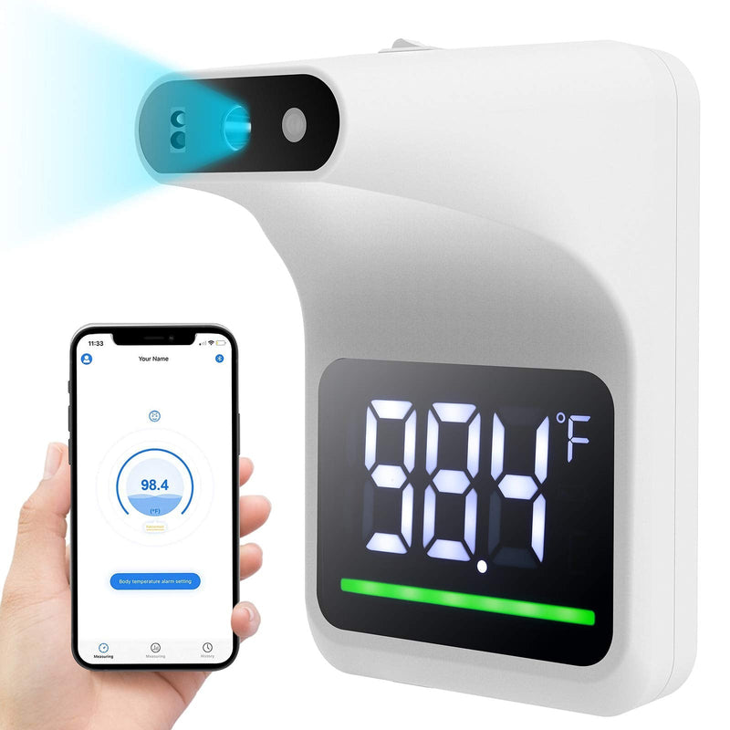 [Australia - AusPower] - New 2022 YUESUO UF-R118-Bluetooth Wall Mounted Thermometer for Adults, Non-Contact Digital Temperature Thermometer with Fever Alarm in Offices, Factories, Shops, Schools. 