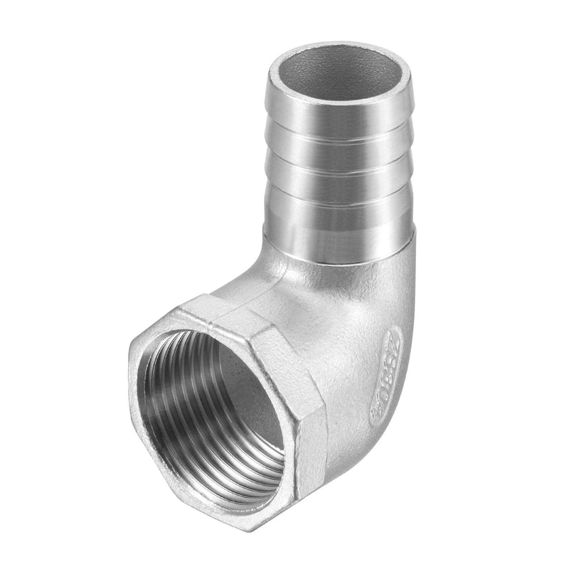 [Australia - AusPower] - uxcell 304 Stainless Steel Hose Barb Fitting Elbow, 25mm Barbed x 1" NPT Female Pipe Connector Adapter for Water Fuel Air 