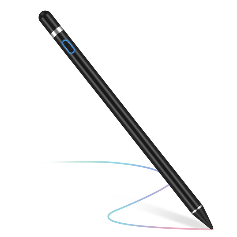 [Australia - AusPower] - Stylus Digital Pen for Touch Screens, Active Pencil Fine Point Compatible with iPhone iPad and Other Tablets for Handwriting and Drawing (Black) Black 