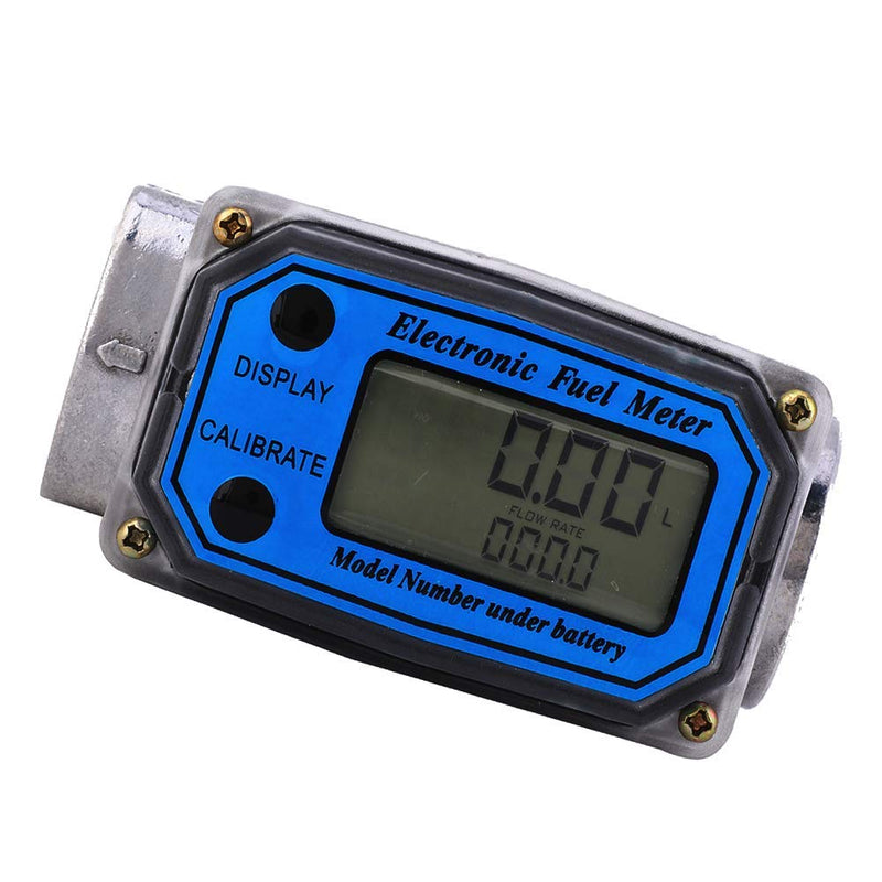 [Australia - AusPower] - LELUKEE Digital Fuel Turbine Aluminum Flowmeter with LCD Display,1″ FNPT Inlet/Outlet (10-100 LPM)-Unit of Measurement Support L/GAL/PTS/QTS (1inch) 1inch 