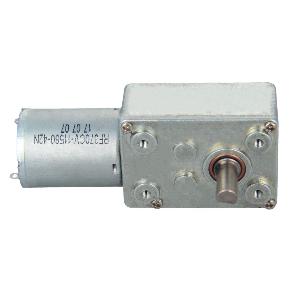 [Australia - AusPower] - Fielect DC 24V 9RPM Reversible Worm Geared Motor High Torque Electric Gear Motor Turbine Worm Gear Box Reduction Motor, Single Shaft GW370 