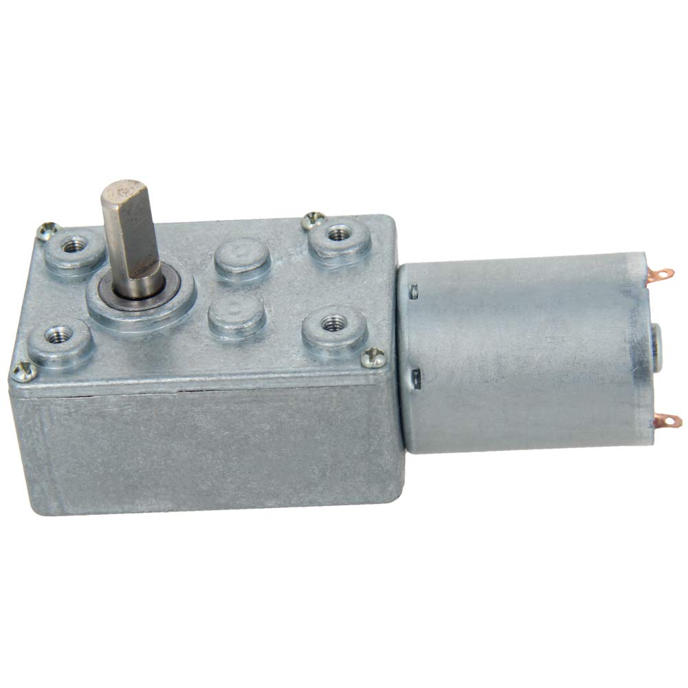 [Australia - AusPower] - Fielect DC 12V 120RPM Reversible Worm Geared Motor High Torque Electric Gear Motor Turbine Worm Gear Box Reduction Motor, Single Shaft GW370 