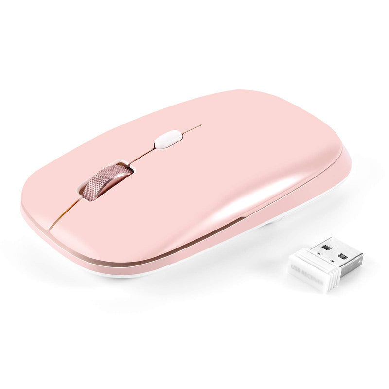 [Australia - AusPower] - Wireless Mouse, PINKCAT 2.4G Slim Silent Cordless Mouse with USB Receiver, 3 Adjustable DPI Portable Optical Wireless Computer Mice for Laptop, PC, Notebook, Computer, Deskbtop, MacBook - (Pink) pink 