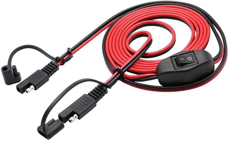 [Australia - AusPower] - AAOTOKK SAE Extension Cable 16 AWG Wire Harness 12V-24V DC SAE to SAE Cable with Switch Quick Connect/Disconnect Snap Action Cable for Motorcycle Cars,Camp Trailer Solar Panels(2.4m/7.8ft-Switch) 