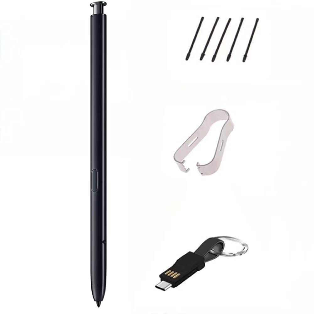 [Australia - AusPower] - Galaxy Note 10 Pen Replacement Stylus Touch S Pen for Galaxy Note 10 Note10 Plus Note 10+ 5G Stylus Touch S Pen（ Without Bluetooth ）+Tips/Nibs+Nib Tweezers+C-Type USB Charging Wire(Black) 