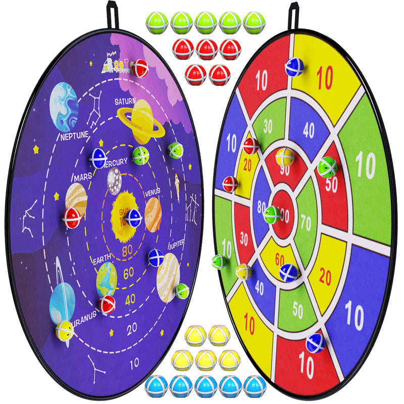 [Australia - AusPower] - BooTaa 2 Pack 29" Large Dart Board Game Set with 20 Sticky Balls, Indoor/ Sport Outdoor Fun Party Play Games, Boys Girls Toys, Birthday Toy Gifts for 3 4 5 6 7 8 9 10 11 12 Year Old Boys Girls Kids 
