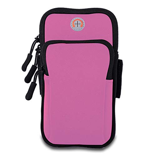 [Australia - AusPower] - Universal Running Armband,Phone Arm Pouch Case for iPhone 12 11 Pro Max XS/XR/8/7/6 Plus Samsung Galaxy S9/S8/S7/S6/Edge/Plus & LG，Arm Cell Phone Holder Sports Armband for Gym Workouts… (Pink) Pink 