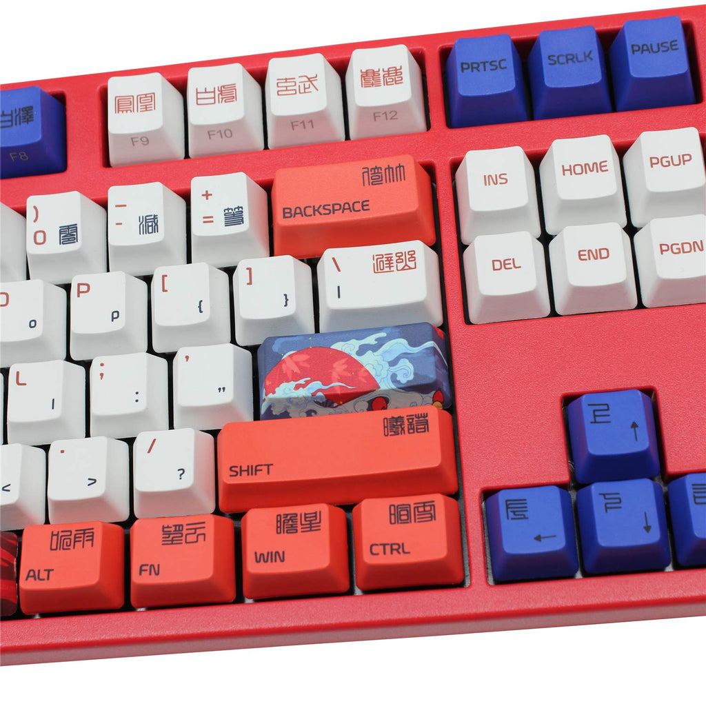 [Australia - AusPower] - 104+30 Keycaps Set PBT 5-Faced Dye Sublimation OEM Profile Compatible with Mechanical Keyboard GK61 64 68 87 104 108 (Red Koi Fish) Red Koi Fish 