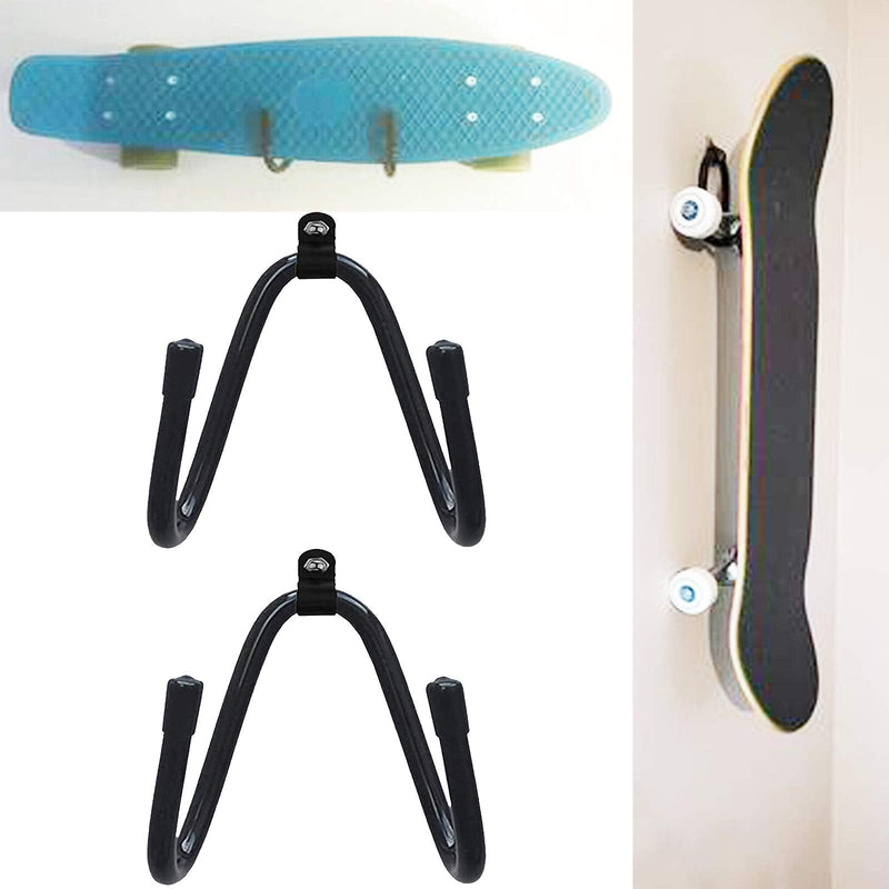 [Australia - AusPower] - Pmsanzay Skateboard Wall Mount Wall Hanger Rack Storage Display Holder - for Storage Your Skateboard or Longboard and Helmet - Easy to Install - Hold up to 20 KG. (40LBS) - 2/PK 