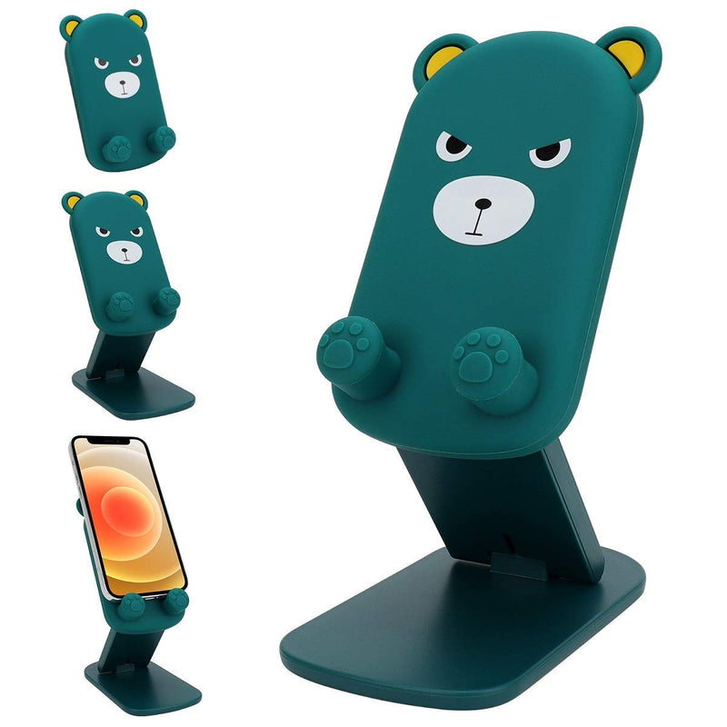 [Australia - AusPower] - Cute Foldable Adjustable Cartoon Cell Phone Holder Stand for Desk ,Portable Universal Desk Phone Holder Stand Cradle Dock for All Mobile Smart Phones /Tablets( 4~10inch)/Kindles/Switch (Angry Bear) Angry Bear 