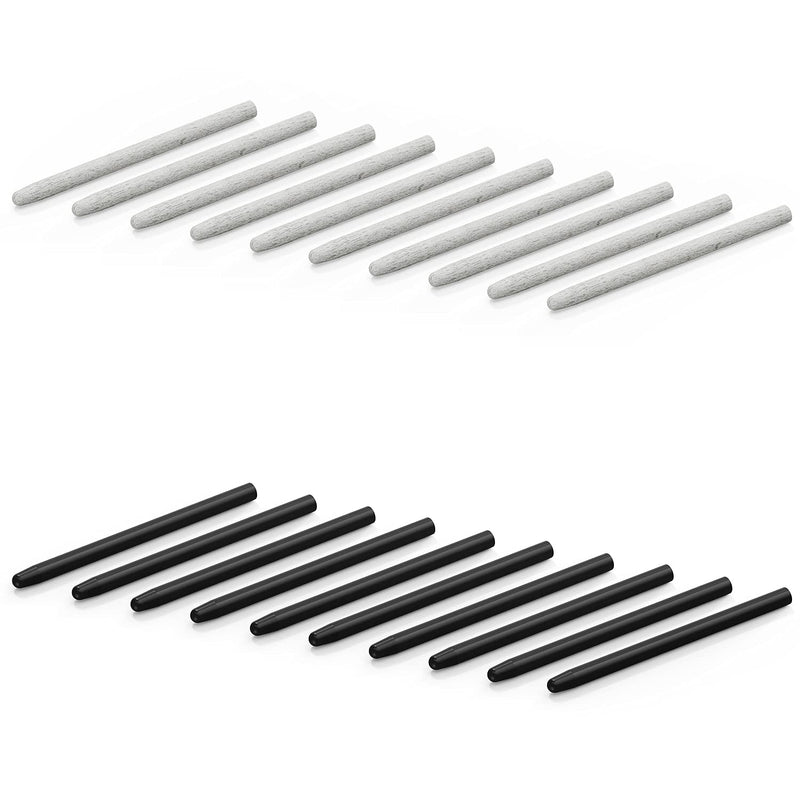 [Australia - AusPower] - XENCELABS, 20 Pack Replacement Nibs Pens, Contains 10 Standard Nibs, 10 Felt Nibs Tips for Stylus Digital Pen… 