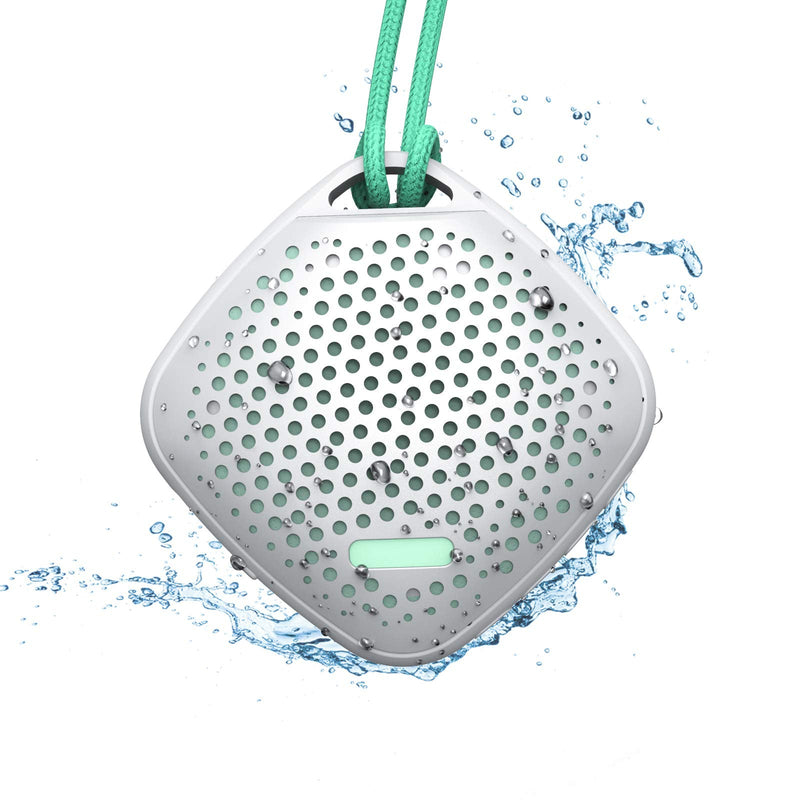 [Australia - AusPower] - LEZII Shower Speaker, IPX5 Waterproof Bluetooth Speaker, Portable Mini Wireless Speaker with Loud Stereo Sound, 12H Playtime, Built in Mic, Lanyard, TWS, for Home, Party, Travel, Pool, Beach, Outdoor White 