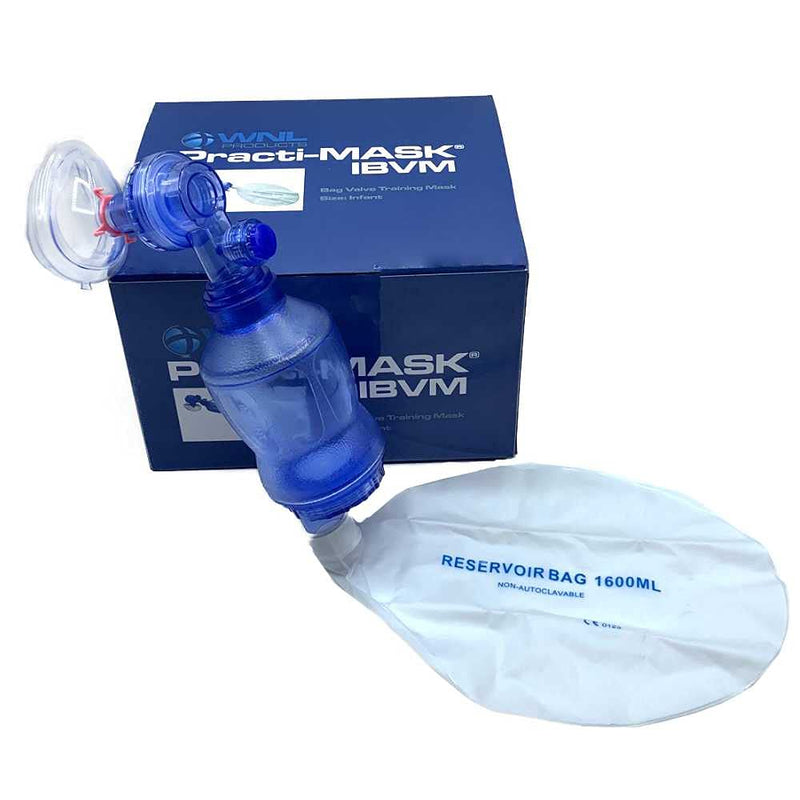 [Australia - AusPower] - WNL Products 5000IBVM-SINGLE Practi-Mask BVM Infant CPR Training Mask Includes 1 Infant CPR Training Practi-Mask, 1 Infant Bag Valve Squeeze Bag, 1 Reservoir Bag (Single - Infant) 