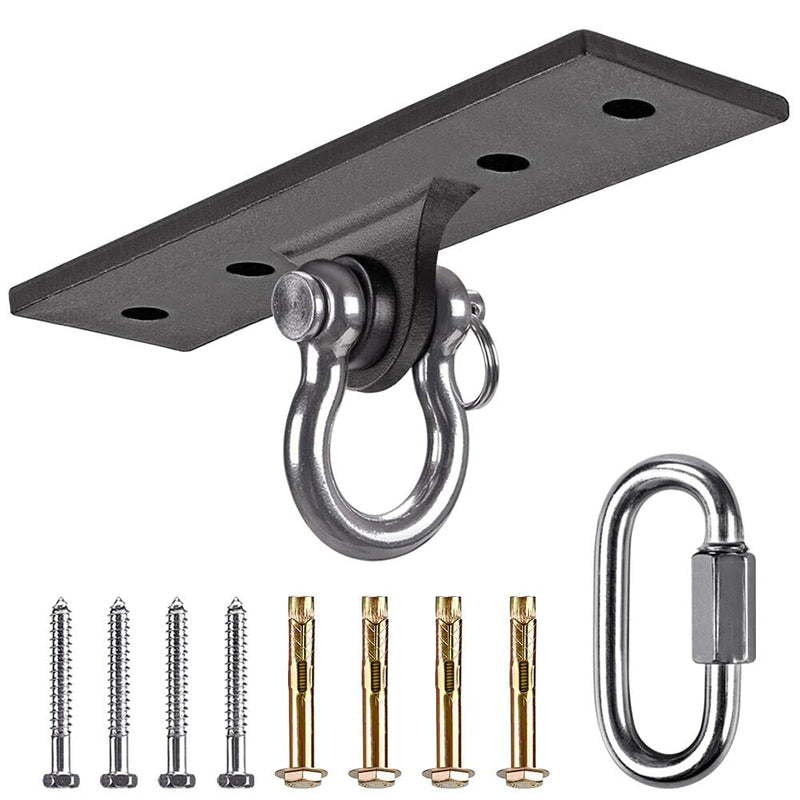 [Australia - AusPower] - Dolibest Wall Mount Bracket, Ceiling Anchor for Home Suspension Training Kit, Suspension Straps, Gymnastic Rings, Yoga Swing & Hammock, Body Weight Strength Training Systems&Boxing Equipment Ceiling anchor with carabiner 