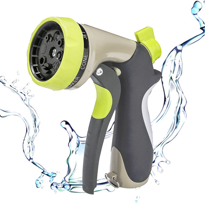 [Australia - AusPower] - Watflow Garden Hose Nozzle, Heavy Duty Metal Spray nozzle, 8 Modes Hose Nozzle , Watering Plants & Lawn, Car Washing, Patio and Pets 