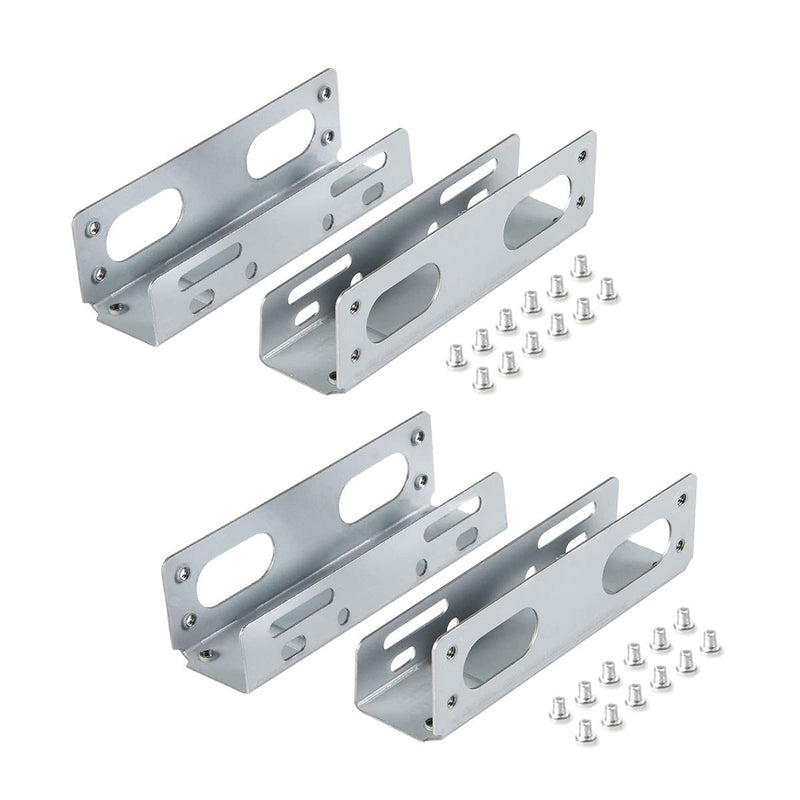[Australia - AusPower] - 2 Pack HDD Hard Drive Metal Mounting Bracket Adapter, Convert Any 3.5 in HDD Into One 5.25 in Drive Bay 2Pack x3.5 HDD/SSD to 5.25 Metal 
