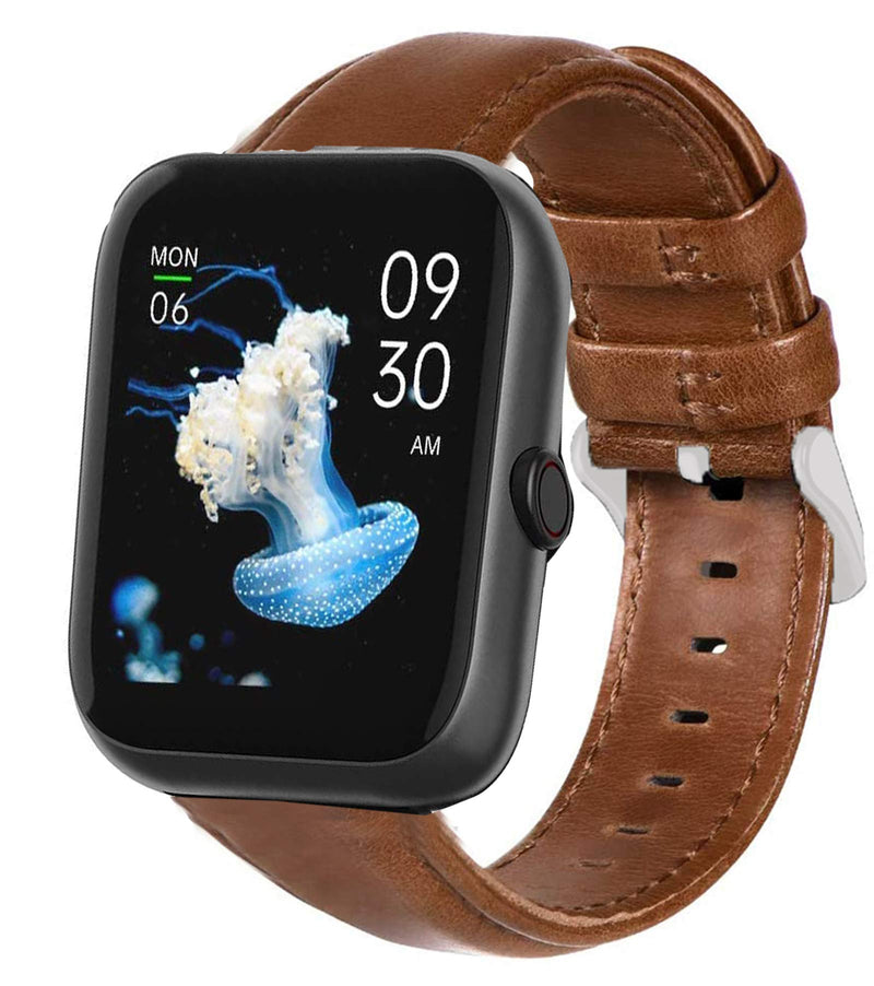 [Australia - AusPower] - VT3 Plus Band, Youkei Crazy Leather Strap Replacement Band Straps for Virmee VT3 Plus Smartwatch (Brown) Brown 