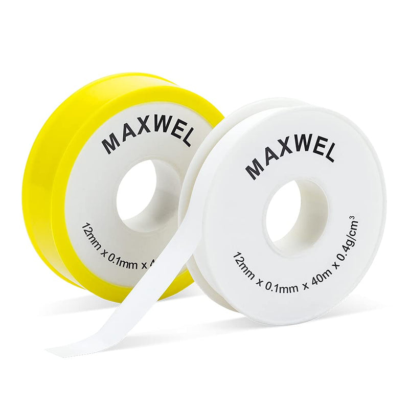 [Australia - AusPower] - PTFE Tape Plumbers Thread Seal - 0.47 in 1575 in 2 Rolls Industrial Plumbing Gas Line Leakproof Sealant PTFE Tape for Professional Pipe Plumbing Fittings Hose Thread Sealing 