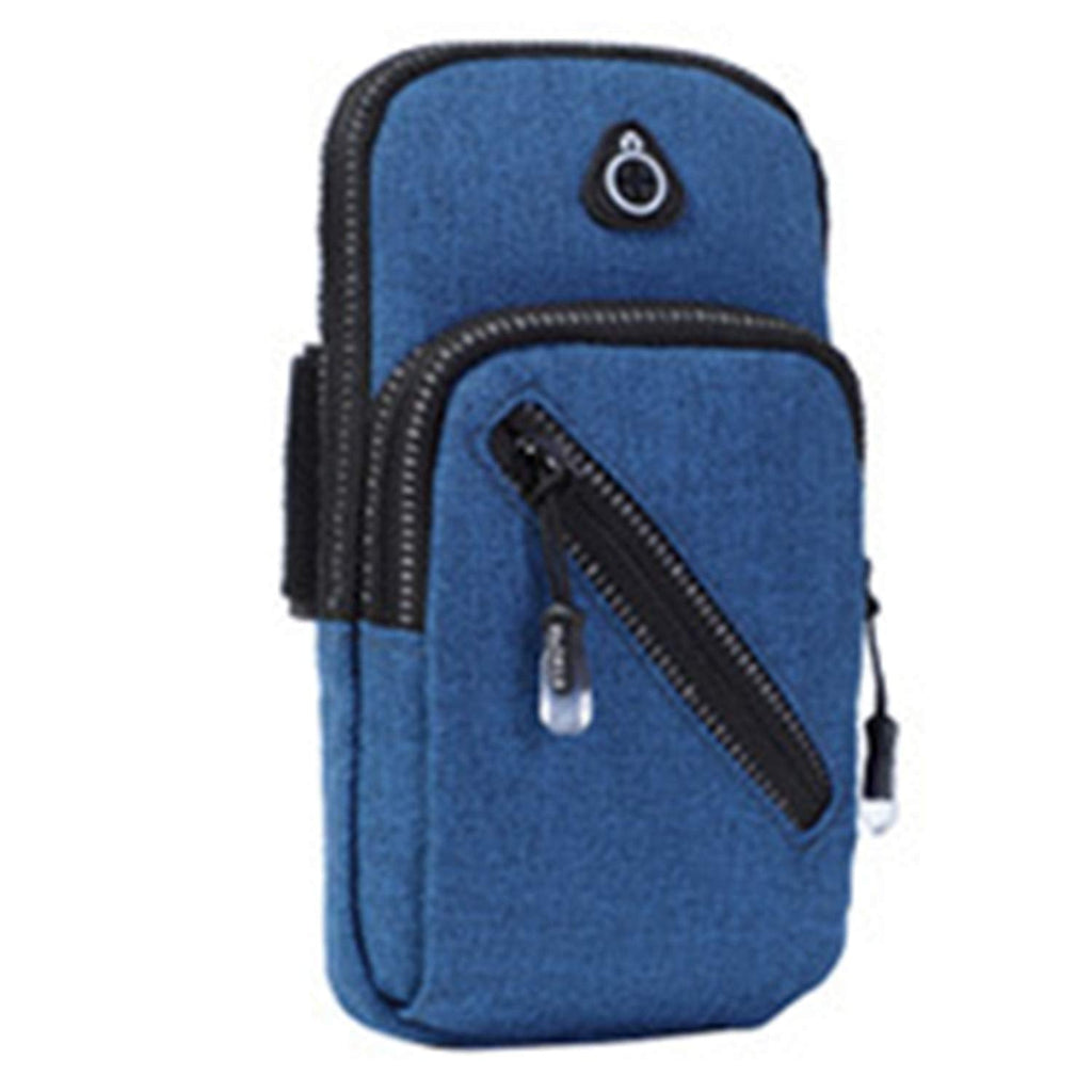 [Australia - AusPower] - Water Resistant Phone Arm Bag Running Phone Holder Wrist Pouch with Earphone Hole for iPhone 13, 13 Pro, 13 Pro Max, for Samsung Galaxy S21FE 5G, A13 5G, A03, F42 5G, M52 5G(Dark Blue) Dark Blue 