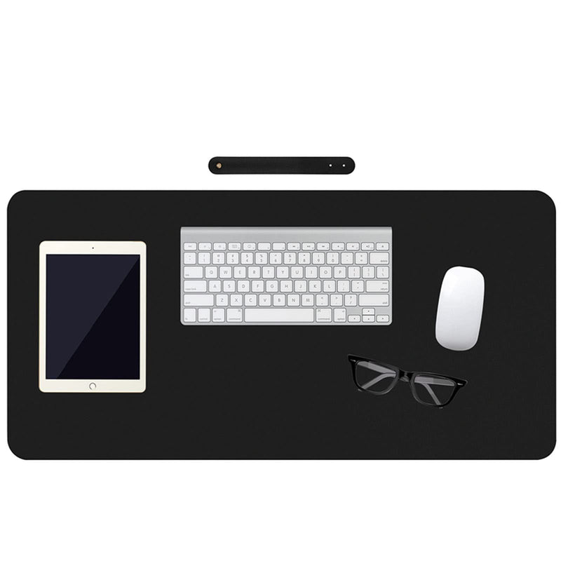 [Australia - AusPower] - Leather Desk Mat,Desk Pad,Desktop mat,Waterproof Desk Mat for Desktop, Desk Mat for Keyboard and Mouse,Leather Mouse Pad Protector for Office and Home,30"x 14" Leather-black 