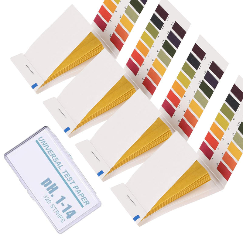 [Australia - AusPower] - pH Test Strips, 4 Packs of 320 pH. 1-14 Test Paper, Litmus Paper pH Test Strips, pH Balance Test Strips for Women for Water Saliva Urine Soil Testing 