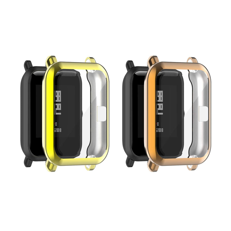 [Australia - AusPower] - Screen Protector Cases Compatible with Amazfit GTS 2 Mini/Bip U Pro/Bip S/Bip Lite/Bip 1S/Bip Lite 1s/Amazfit A1608 Watch Soft Metal Color TPU Shockproof Cover Slim Guard Thin Bumper Shell Protector Gold,RoseGold 