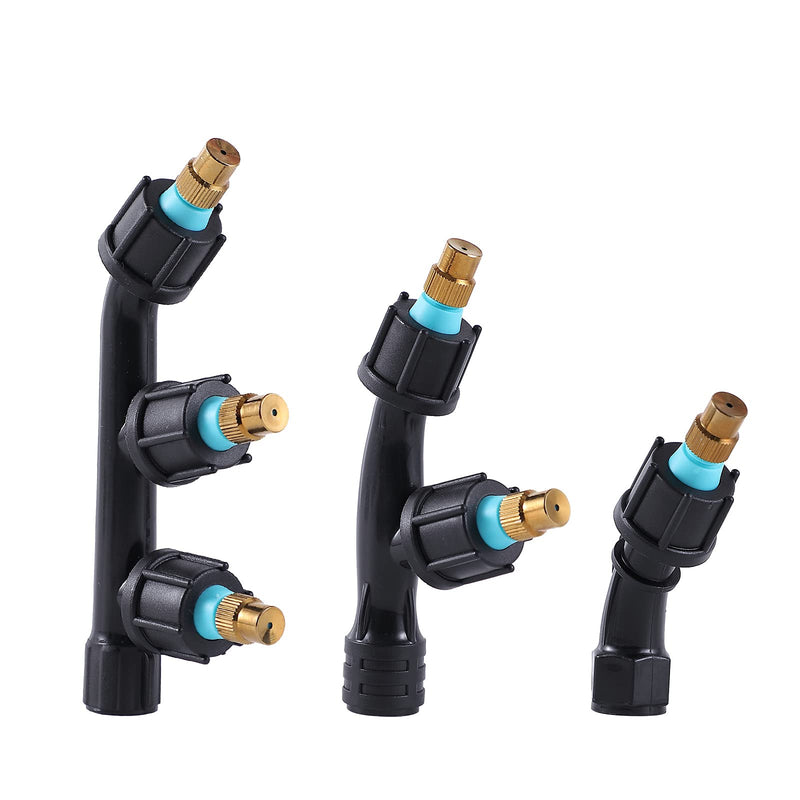 [Australia - AusPower] - Aimela Nozzle 3-Piece Set,Adjustable Aozzle for High Pressure Atomization, Titanium Material, Single Nozzle, Double Nozzle, Three Nozzle Combination 