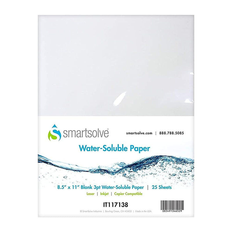 [Australia - AusPower] - SmartSolve Water Soluble Paper, 3pt – White 8.5’’x11’’ Biodegradable Craft Paper, Printer Paper and Drawing Paper, Environmentally Friendly Printing Paper that Dissolves in Water (25 Sheets) Pack of 25 