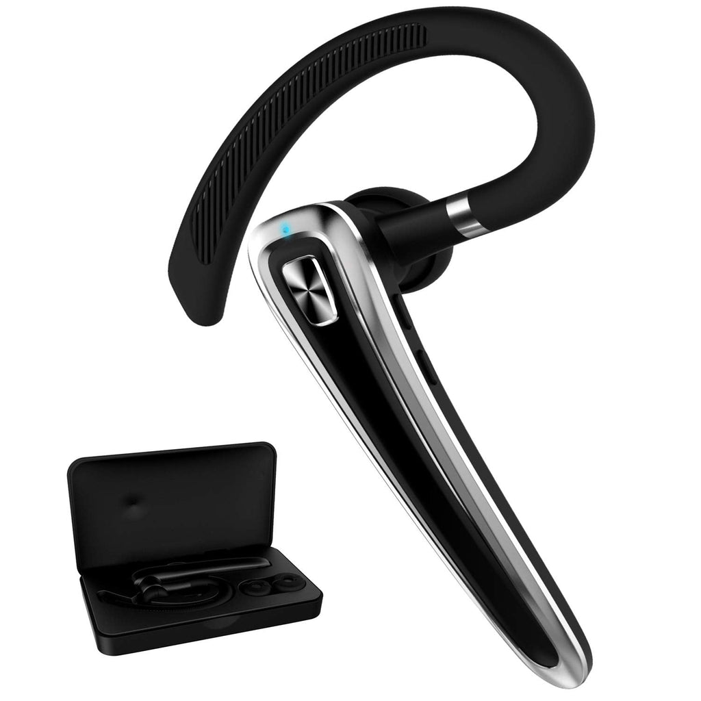 [Australia - AusPower] - Bluetooth Headset V5.0 Wireless Bluetooth Earpiece CVC8.0 Noise Cancelling Hands-Free Earphone for Driving/Business/Workout Wireless Headset Compatible with iPhone/Android Cell Phones Laptop Black -G 