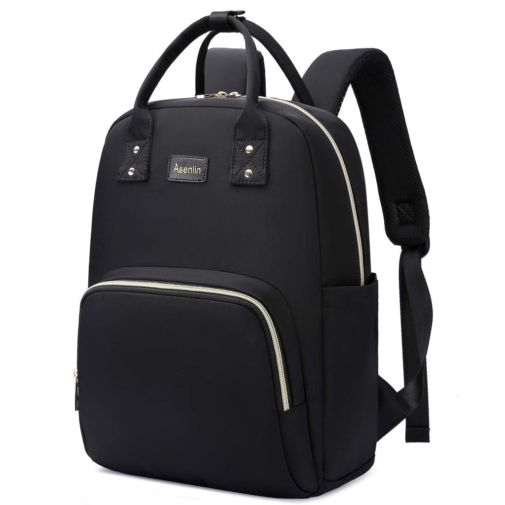 [Australia - AusPower] - Asenlin Travel Laptop Backpack 15.6 Inch Stylish Water Resistant School Computer Backpack College Fashion Casual Daypack Travel Business Work Backpack for Men Women Black 