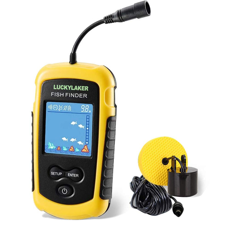 [Australia - AusPower] - LUCKYLAKER Kayak Handheld Fish Finders Fishing Boat Depth Fishing Finder Display Sonar Fish Finder Portable LCD Boat Canoe 