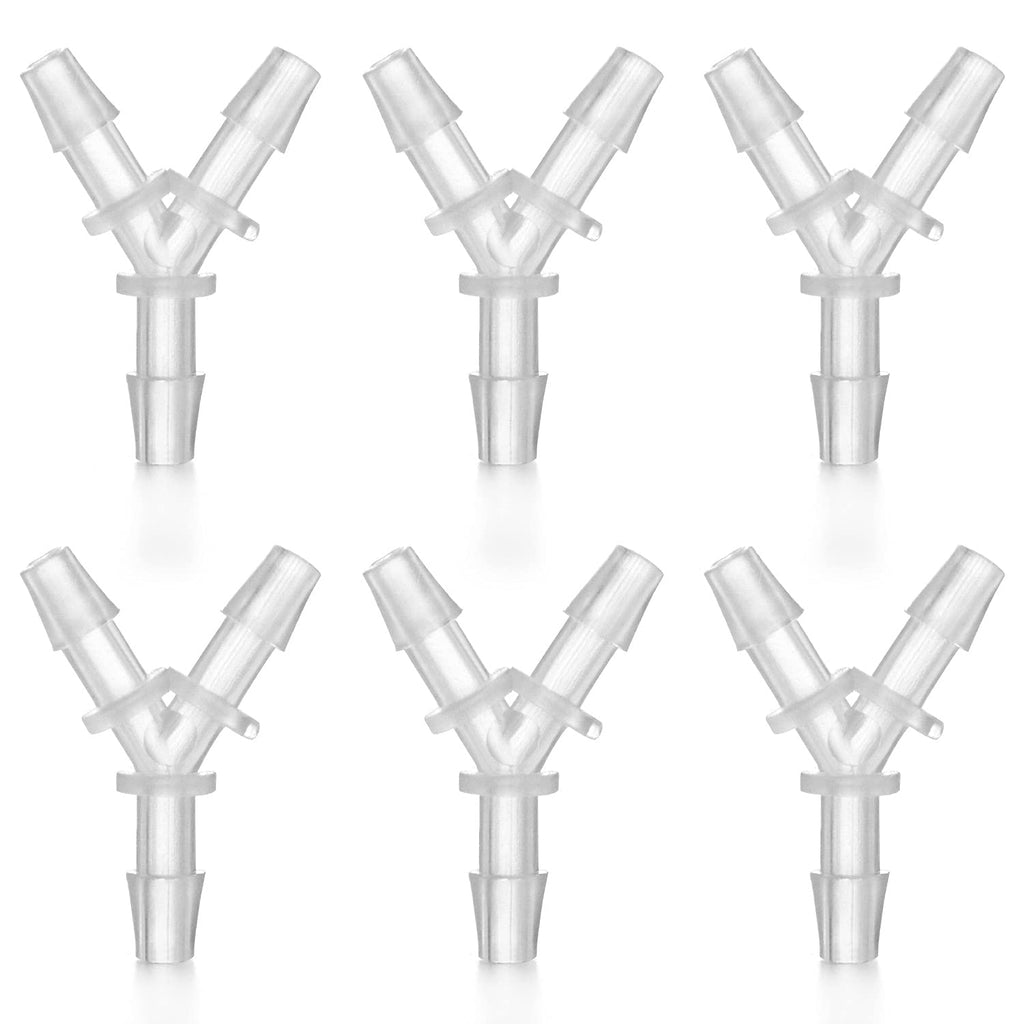 [Australia - AusPower] - QWORK 3/16" Hose Barb Fitting, Y Tee Hose Polypropylene Plastic Pipe Connectors for Boat Water Air Line Tubing Pipe, 6 Pack 3/16" 