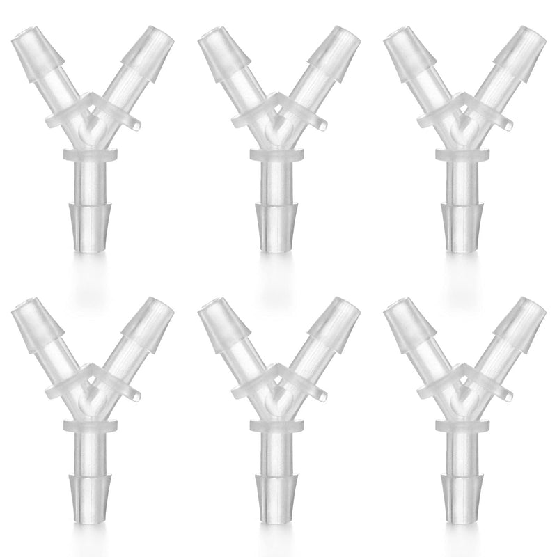 [Australia - AusPower] - QWORK 3/16" Hose Barb Fitting, Y Tee Hose Polypropylene Plastic Pipe Connectors for Boat Water Air Line Tubing Pipe, 6 Pack 3/16" 