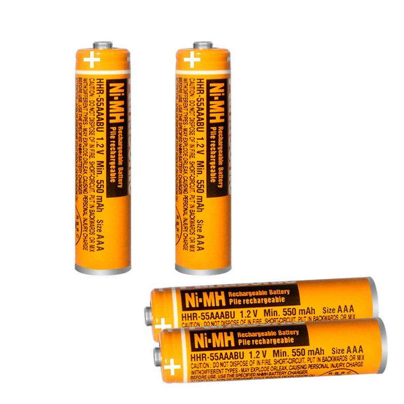 [Australia - AusPower] - 4 Pack HHR-55AAABU NI-MH Rechargeable Battery 1.2V 550mAh AAA Battery for Panasonic Cordless Phones 