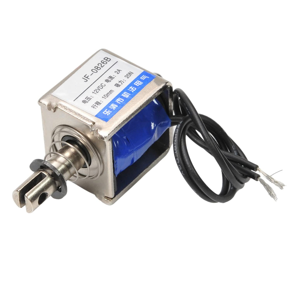 [Australia - AusPower] - Heyiarbeit DC 12V 20N Push Pull Type Solenoid Electromagnet 2A Stroke Open Frame Solenoid, Linear Motion, JF-0826B-12V 