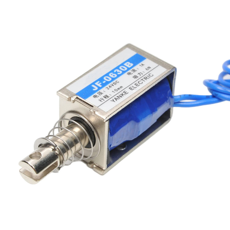 [Australia - AusPower] - Heyiarbeit DC 24V Push Pull Type Solenoid Electromagnet 6N 0.3A 7.2W Stroke Open Frame Solenoid, Linear Motion, JF-0630B-24V 