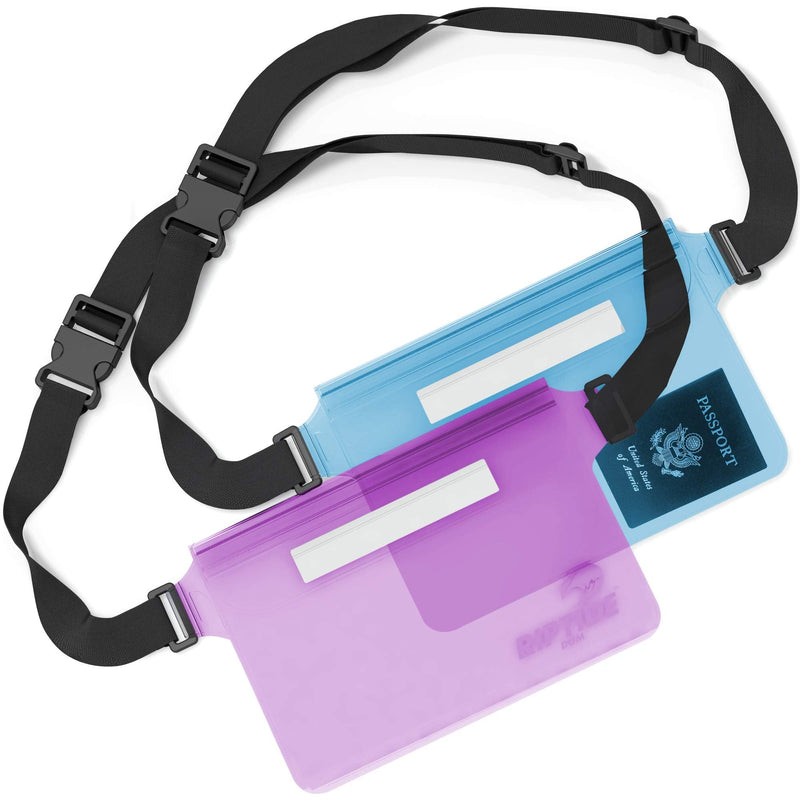 [Australia - AusPower] - Waterproof Fanny Pack Pouch (2 Pack) for Men & Women Dry Bag Water Resistant with Adjustable Waist Strap - Protects Valuables at Water Sports Or Boating Snorkeling Swimming 