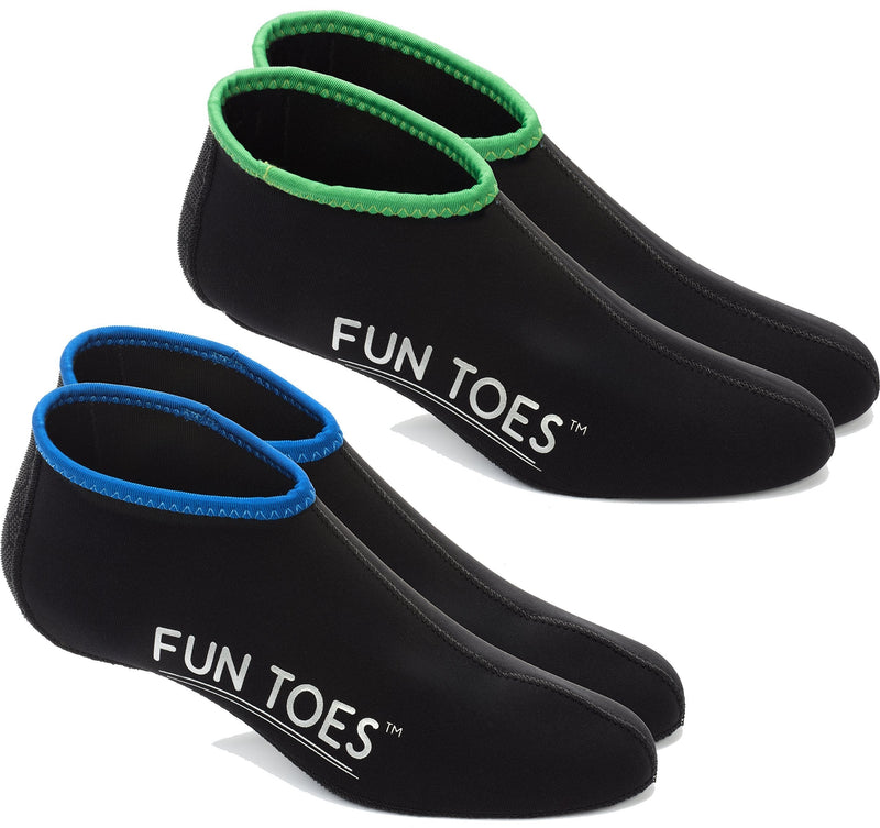 [Australia - AusPower] - FUN TOES 2.5MM Neoprene Socks for Water Sports Women Men 2 Pairs Fin Socks for Scuba Diving, Snorkeling, Paddling, Jet Skiing Black S Kids 4.5-6 