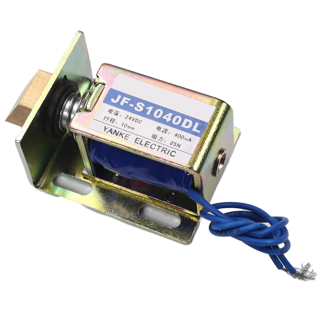 [Australia - AusPower] - Heyiarbeit DC 24V 50N Pull Type Solenoid Electromagnet 1A 24W Stroke Open Frame Solenoid, Linear Motion, JF-S1040DL-24V 