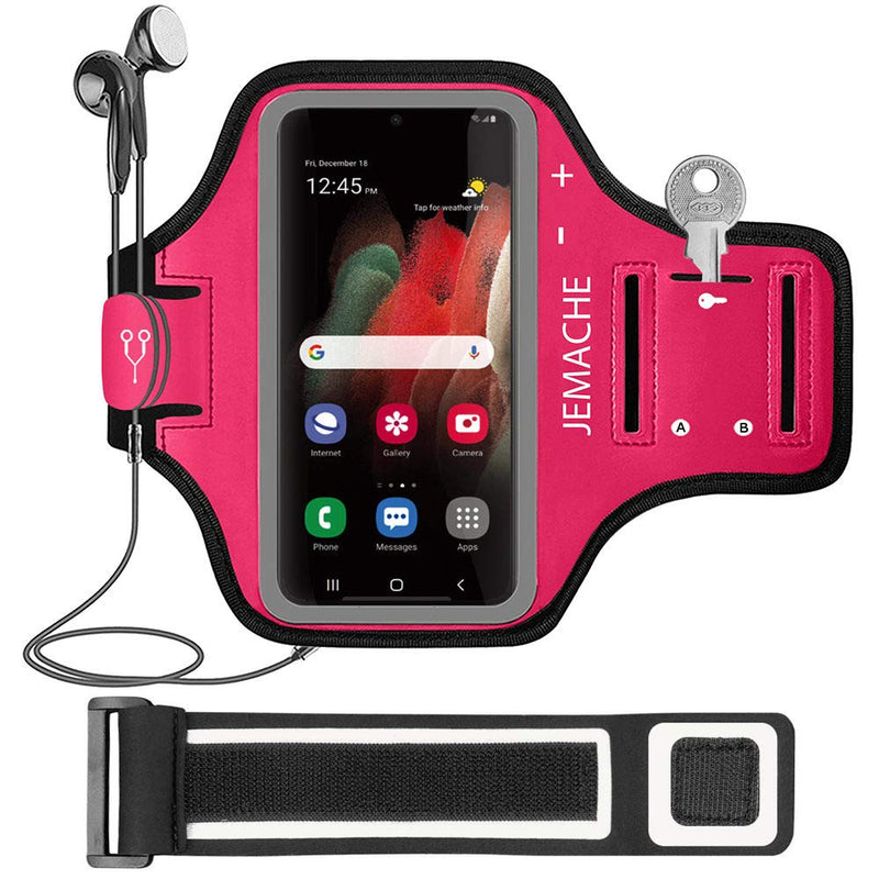 [Australia - AusPower] - Galaxy S22 Ultra, S21 Ultra, S20 Ultra Armband, JEMACHE Gym Workouts Running Arm Band for Samsung Galaxy S21/S20/S22 Ultra 5G (Rose) Rose 