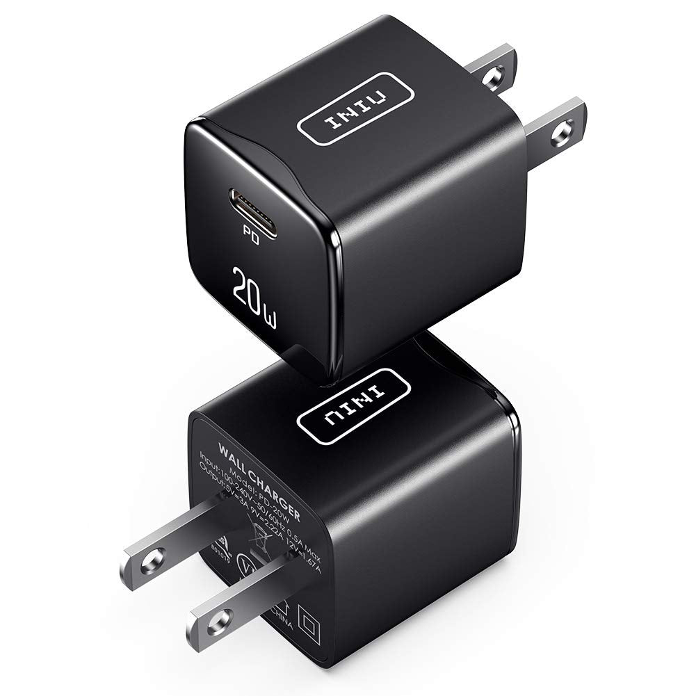 [Australia - AusPower] - USB C Charger, [2 PACK] INIU 20W FAST Wall Charger for iPhone Power Adapter Mini Type C Quick Charging Plug for iPhone 13 12 11 Mini Pro Max X XR 8 Samsung Galaxy Google Pixel LG iPad Airpods Pro, etc 