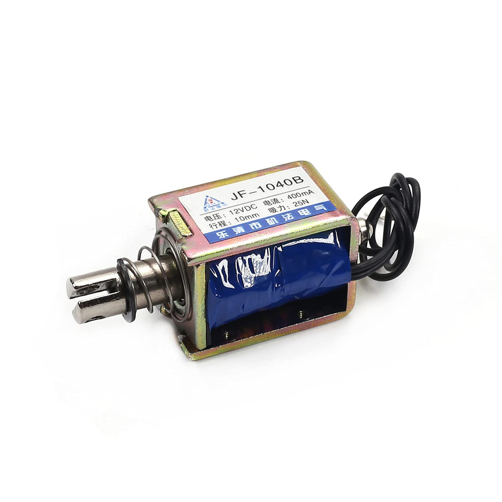 [Australia - AusPower] - Heyiarbeit DC 12V 25N Push Pull Type Solenoid Electromagnet 0.4A 10mm Stroke Open Frame Solenoid, Linear Motion, JF-1040B-12V 