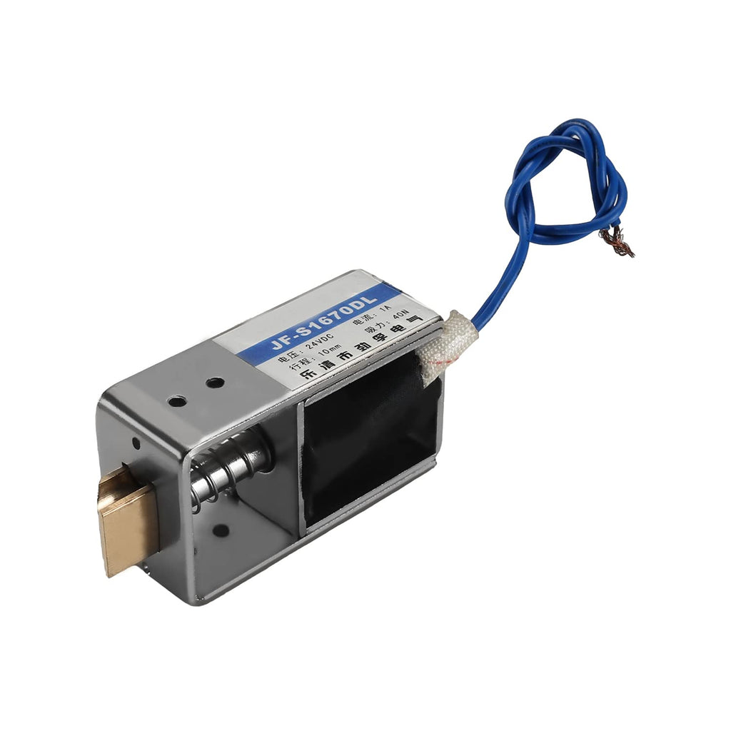 [Australia - AusPower] - Heyiarbeit DC 24V 40N Pull Type Solenoid Electromagnet 0.4A 9.6W 10mm Stroke Open Frame Solenoid, Linear Motion, JF-S1670DL-24V 