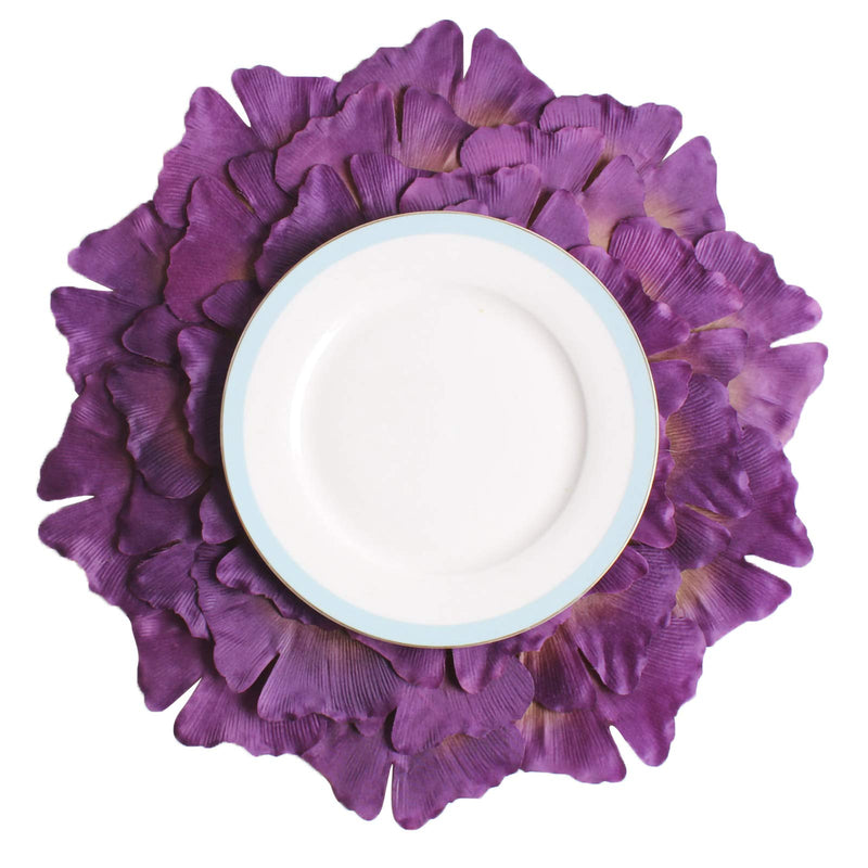 [Australia - AusPower] - Alapaste Unique Ginkgo Leaf Placemats,Set of 4,15in Modern Round Table Mats for Dining Room DÃcor,Banquets,Indoor & Outdoor and Special Events,Purple Purple 