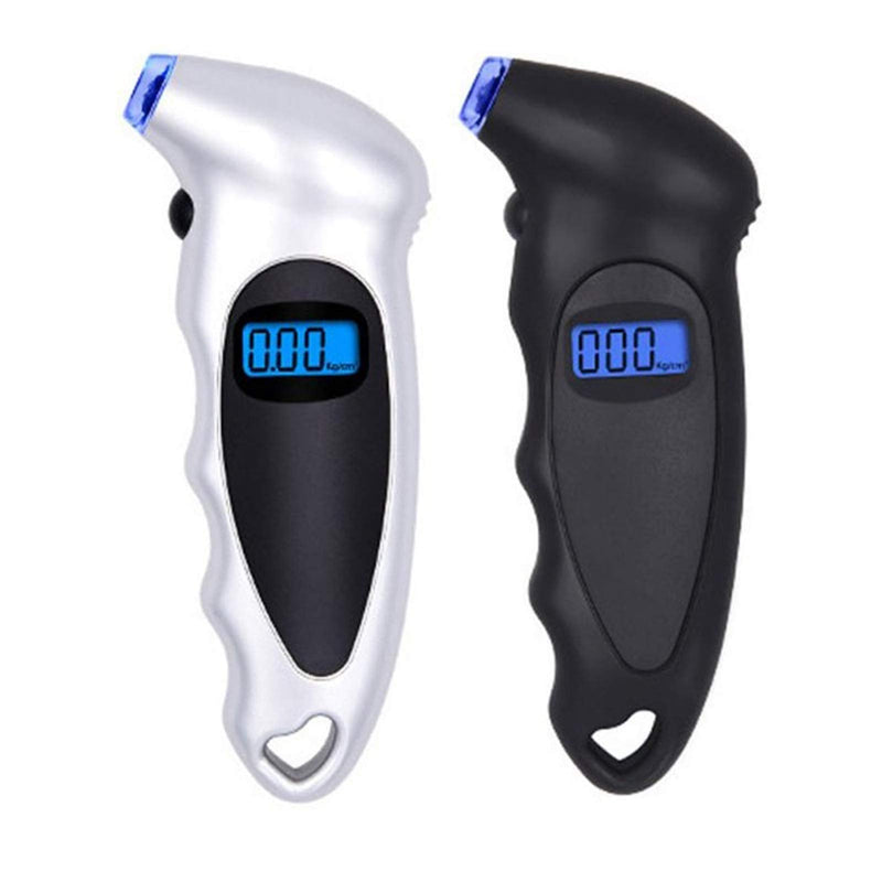 [Australia - AusPower] - ANKIA Digital Tire Pressure Gauge 150 PSI with Back-lit LCD and Non-Slip Grip for Car Truck SUV Motorcycle Bicycle (Silver&Black,2 Pack) Silver&Black,2 Pack 