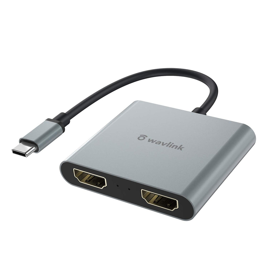 [Australia - AusPower] - WAVLINK USB-C to Dual 4K HDMI MST Adapter, Thunderbolt 3 Compatible, Type C to HDMI Multi Monitor Converter for MacBook Pro/Air, iPad Pro and More (DP Alternate Mode Required) USB-C to Dual HDMI 